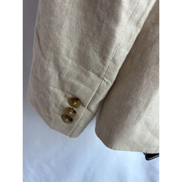 J Crew Cream Beige Linen Blazer 10 Career Work Professional Minimalist Classy - Picture 7 of 11